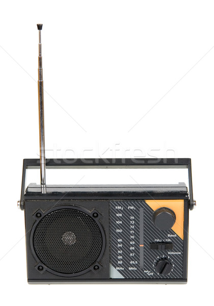 Starych radio odizolowany biały tle mediów Zdjęcia stock © Hochwander