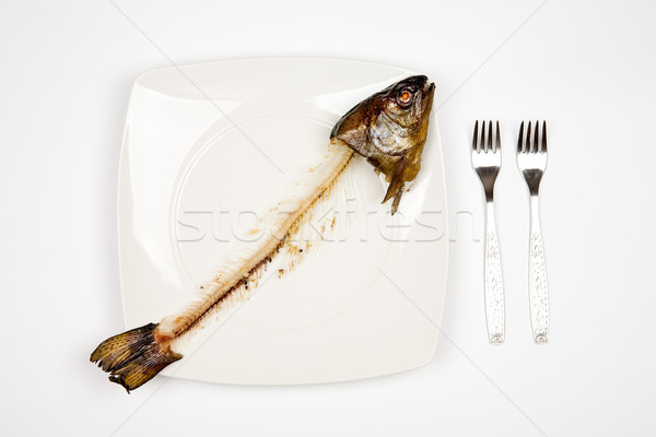 Stock photo: eaten fish