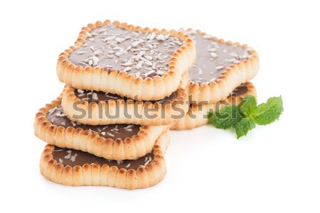 Cioccolato crostata cookies bianco dessert Foto d'archivio © homydesign