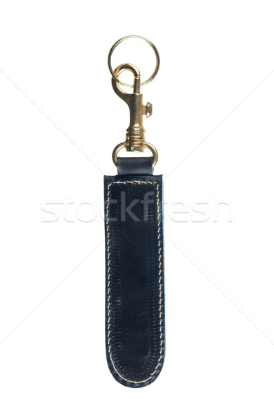 Leder Schlüssel Kette isoliert weiß Hintergrund Stock foto © homydesign