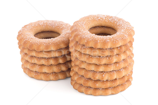 Stockfoto: Ringen · biscuits · geïsoleerd · witte · voedsel