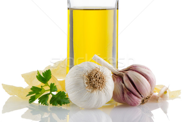 Stock photo: Garlic and olive oil
