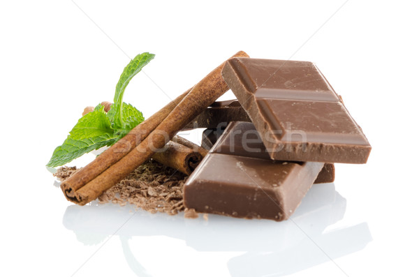 Closeup detail of chocolate parts Stock photo © homydesign