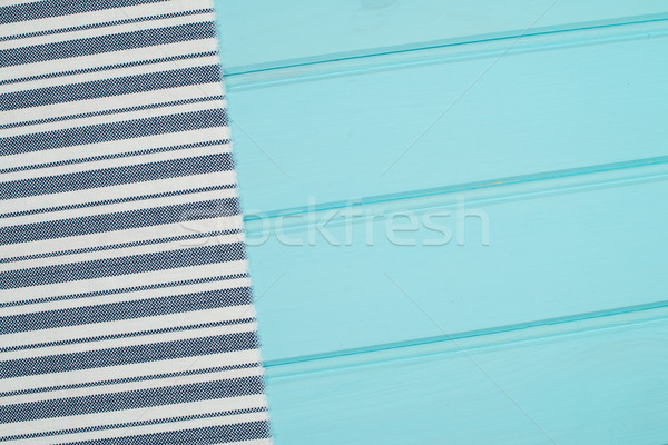синий белый полотенце таблице поверхность деревянный стол Сток-фото © homydesign