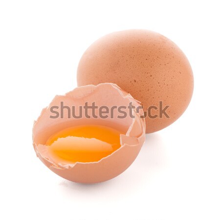 Raw eggs isolated on white Stock photo © homydesign