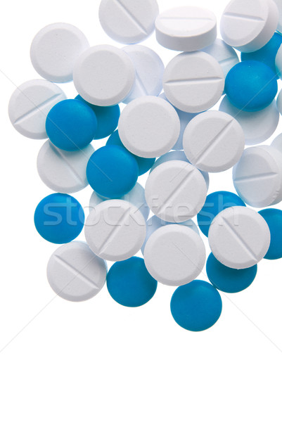 White and blue pills Stock photo © homydesign