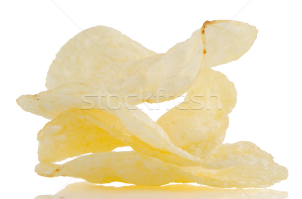 Kartoffelchips isoliert weiß Essen Party Essen Stock foto © homydesign