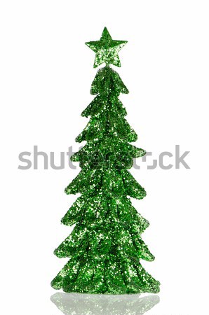 árbol de navidad decoración fuera verde blanco Foto stock © homydesign