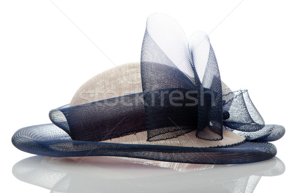 Vintage sombrero blanco moda seda Foto stock © homydesign