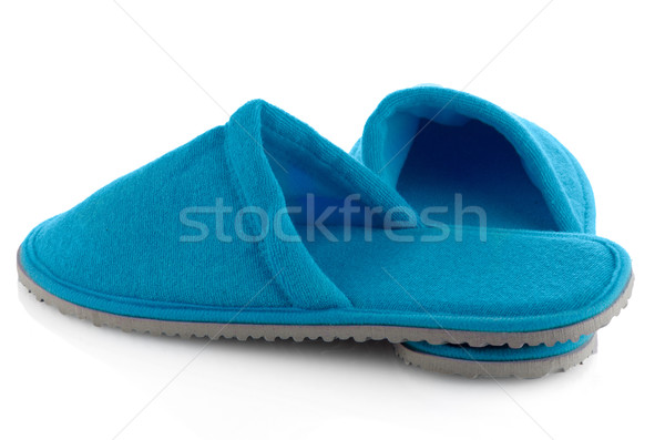 Paar Blauw slippers witte huis ontwerp Stockfoto © homydesign
