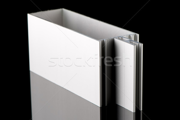 Aluminium Profil Probe isoliert schwarz Gebäude Stock foto © homydesign
