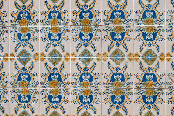 Traditionnel tuiles détail art étage wallpaper [[stock_photo]] © homydesign