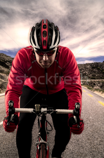 Cyclist on the road Stock photo © homydesign