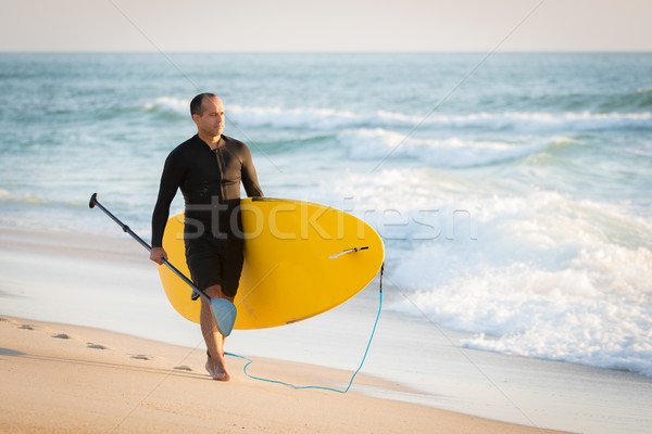 man with his paddle board Stock photo © homydesign
