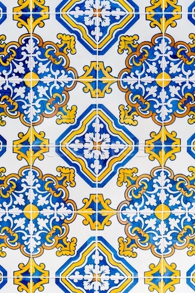 Stock photo: Traditional Portuguese glazed tiles