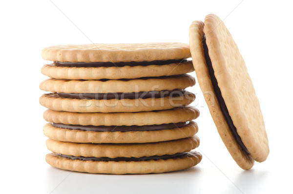 Sandwich biscuits with chocolate filling Stock photo © homydesign