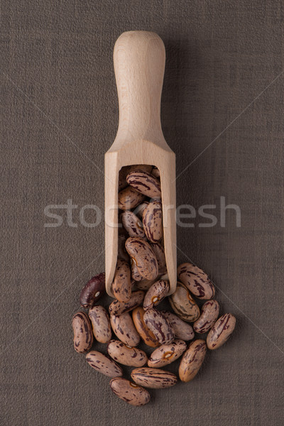 Wooden scoop with pinto beans Stock photo © homydesign