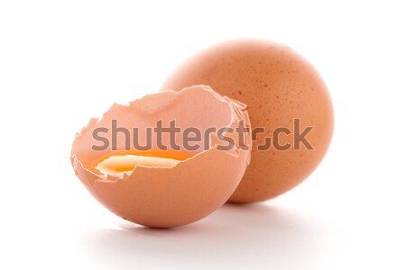 Raw eggs isolated on white Stock photo © homydesign