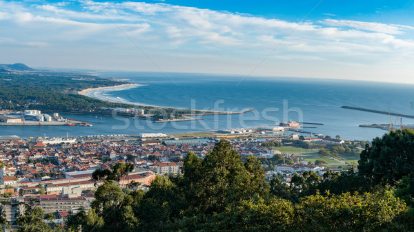 Aerial view on the center of Viana do Castelo Stock photo © homydesign