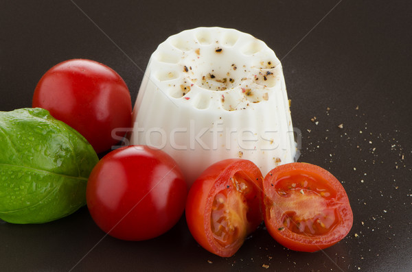 Vers salade geitenkaas tomaat basilicum pesto Stockfoto © homydesign