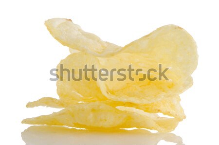 Kartoffelchips weiß Essen Hintergrund Stock foto © homydesign