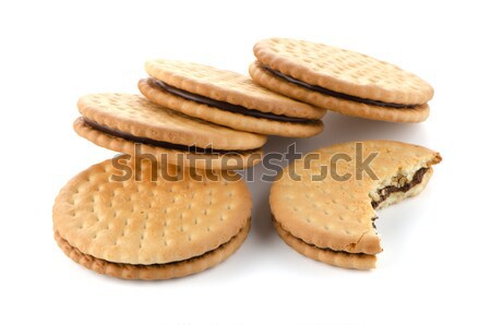 Sandwich biscuits with chocolate filling Stock photo © homydesign