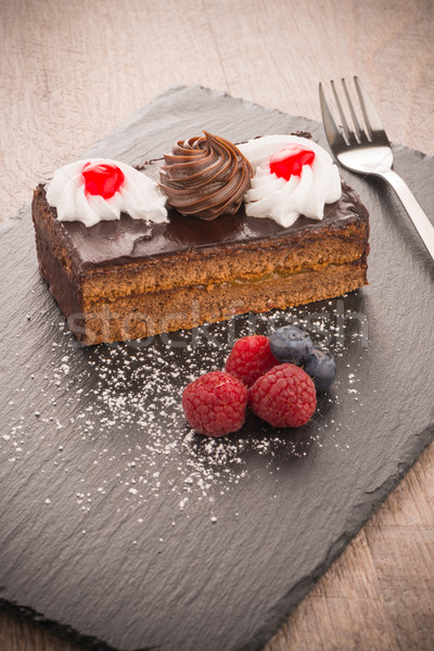 Stock photo: Piece of chocolate cake