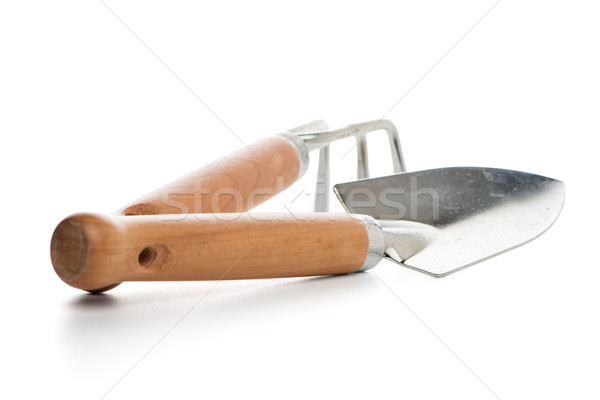 Small gardening shovel and fork Stock photo © homydesign