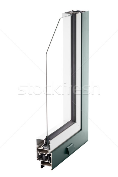 Alumínio janela amostra isolado branco casa Foto stock © homydesign