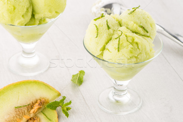 Melon flavored ice-cream Stock photo © homydesign