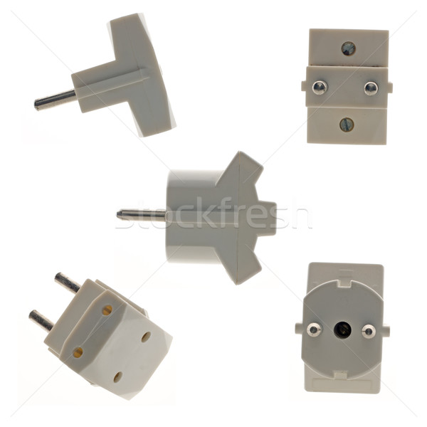 Triple outlet plugs  Stock photo © homydesign