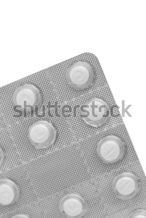 Foto d'archivio: Pack · bianco · pillole · primo · piano · blu · medici