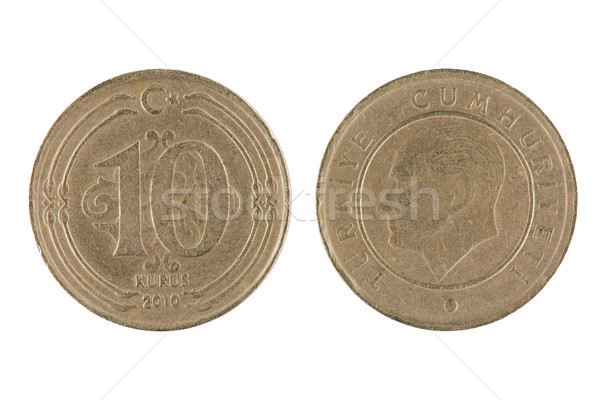 Turkish 10 Kurus Coin Stock photo © homydesign