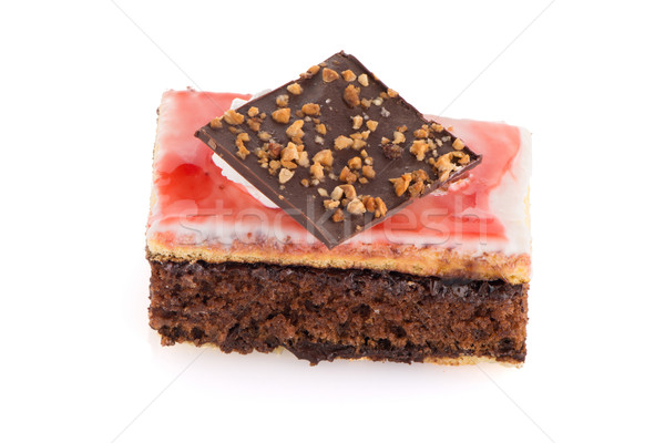 Piece of chocolate cake Stock photo © homydesign