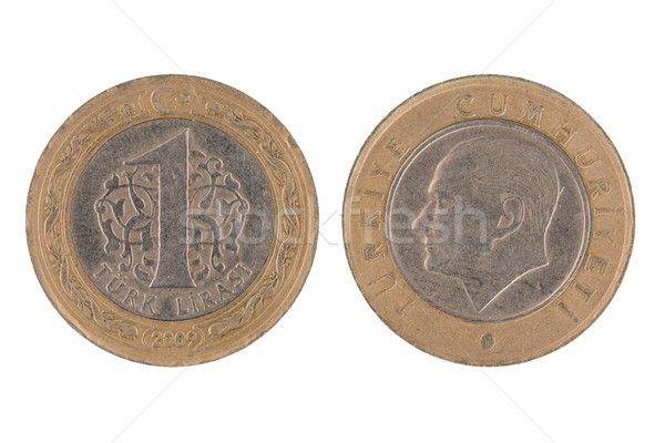 Een turks munt geïsoleerd witte geld Stockfoto © homydesign