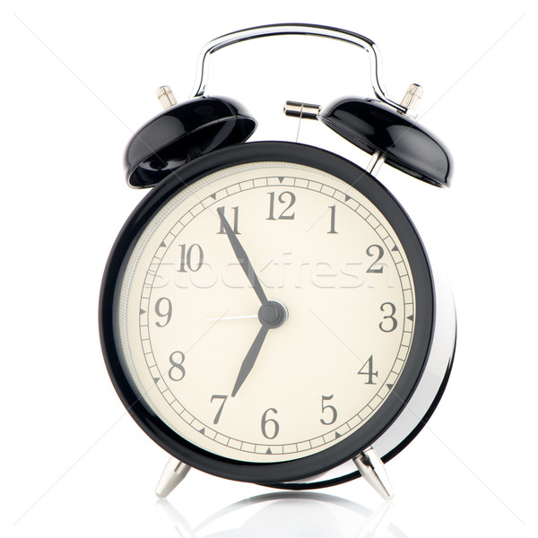 Antiquado despertador branco mão fundo tempo Foto stock © homydesign