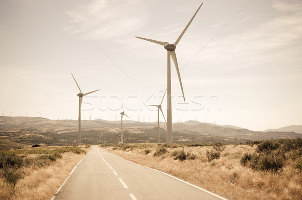 Wind turbines Stock photo © homydesign