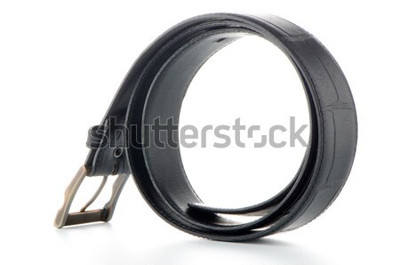 Leder Gürtel eleganten schwarz isoliert weiß Stock foto © homydesign
