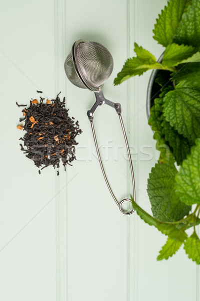 Herbal tea with melissa Stock photo © homydesign