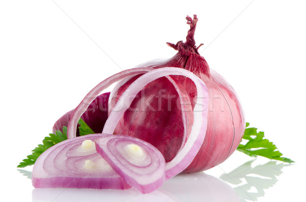 Stock photo: Red sliced onion