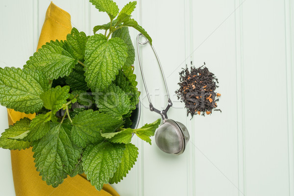 Herbal tea with melissa Stock photo © homydesign