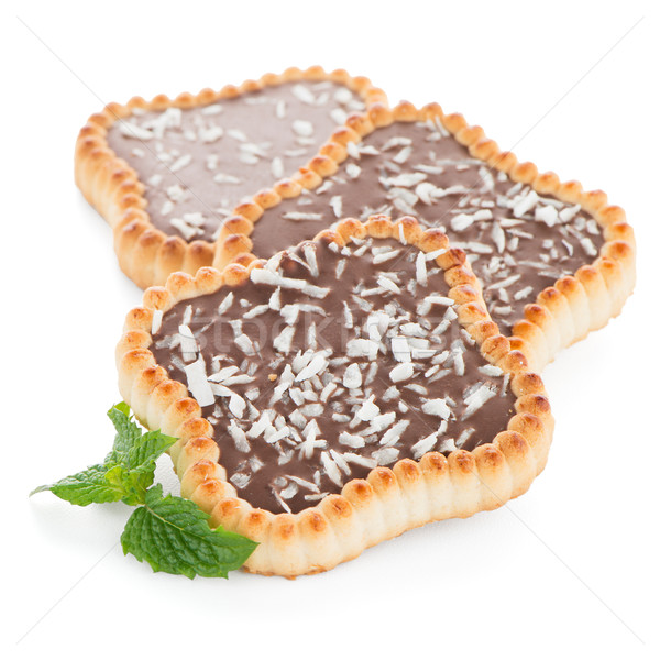 Cioccolato crostata cookies bianco dessert Foto d'archivio © homydesign