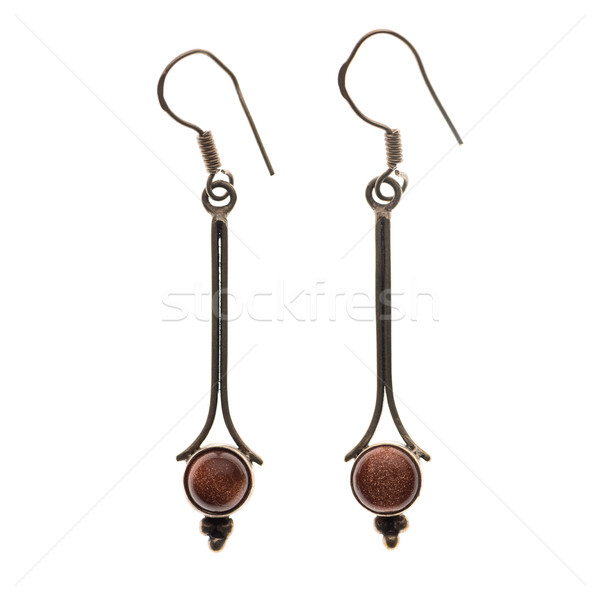 Indian traditionnel boucles d'oreilles isolé blanche asian [[stock_photo]] © homydesign