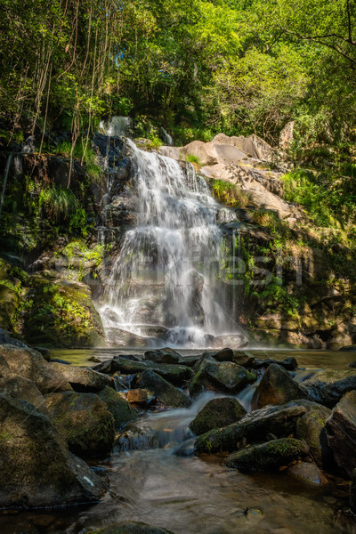 Schönen Wasserfall Portugal Langzeitbelichtung Wasser Frühling Stock foto © homydesign