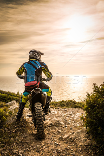 Enduro bike rider Stock photo © homydesign