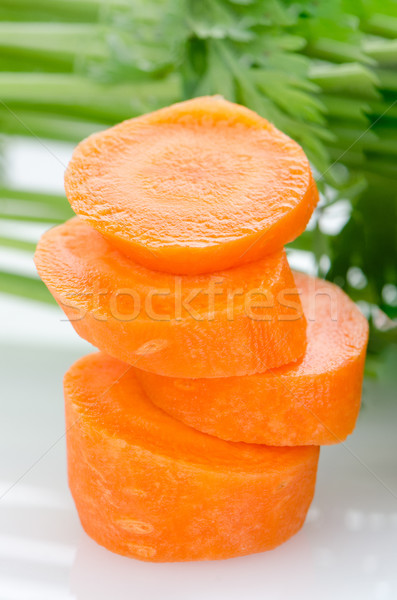 Pile of carrot slices Stock photo © homydesign