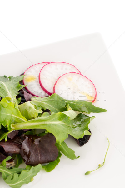 Frischen Salat Mischung Salat isoliert weiß Stock foto © homydesign