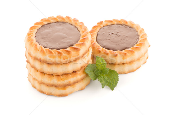 Chocolate tart cookies Stock photo © homydesign