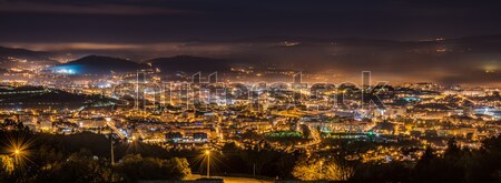Braga cityscape at night Stock photo © homydesign