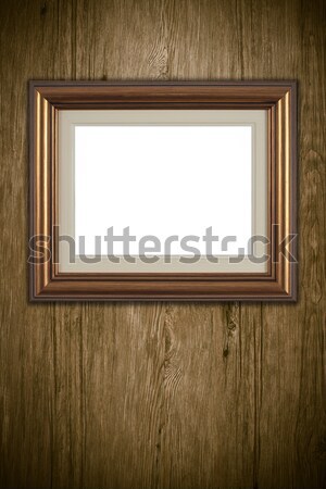 Stockfoto: Oude · fotolijstje · vintage · hout · muur · textuur